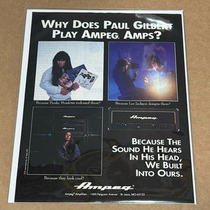 AMPEG AMPS - Paul Gilbert of Mr. Big - 1992 Print Advertisement